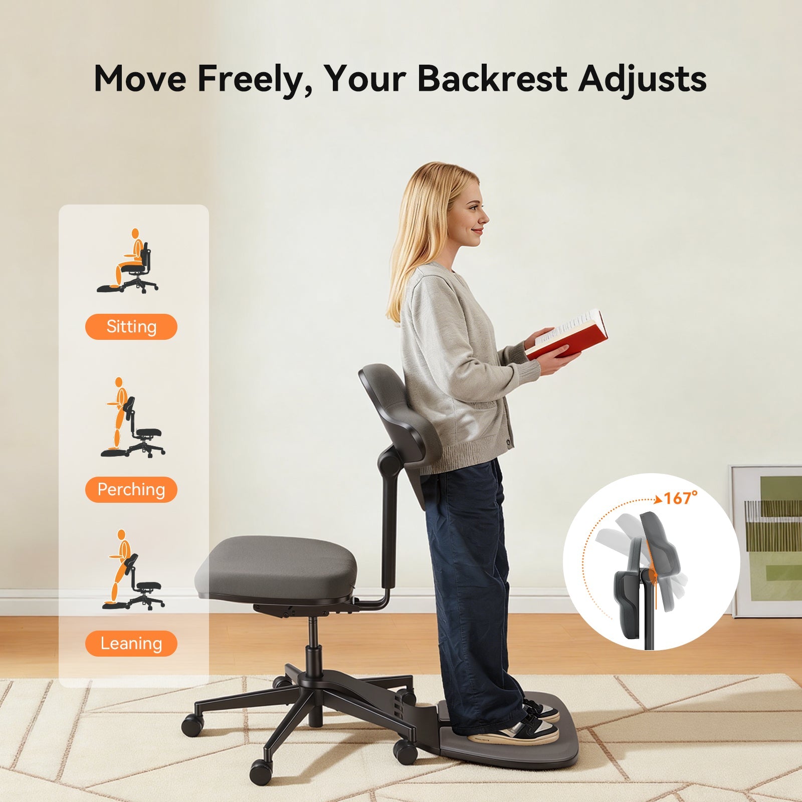 RESTLESS Standing Mate - Ergonomic Desk Chair